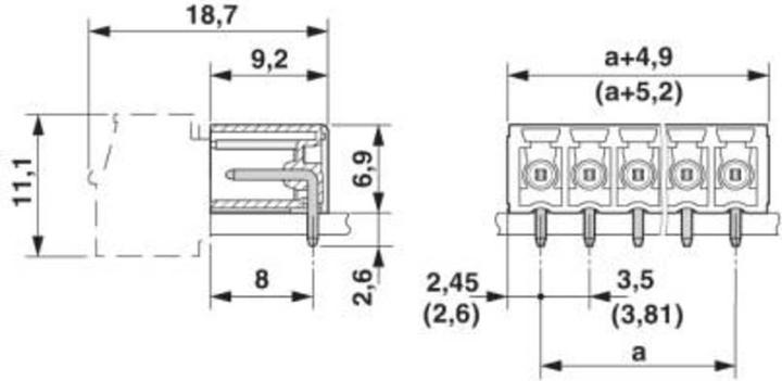 Actual product image Phoenix Contact Stiftgehäuse-Platine Polzahl Gesamt 5 Rastermass 3.5 mm 1011106 330