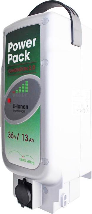 Actual product image E-Bike-Vision Seat tube battery Panasonic Powerpack 36V incl. charger (468 Wh, E-Bike battery)