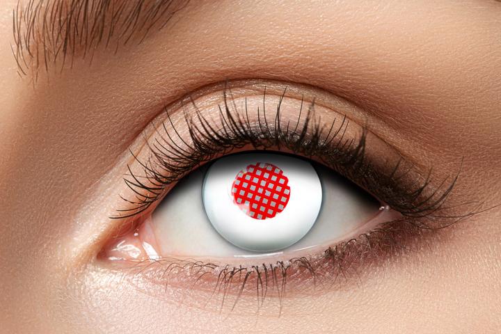 Eyecatcher Farbige Kontaktlinsen Humanoid (Weiss, Rot)