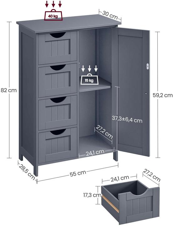 Produktbild Vasagle Felix (55 x 28.5 x 82 cm)