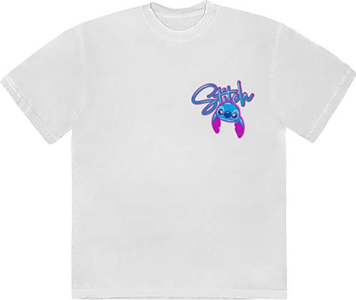 Actual product image Lilo & Stitch Unisex Adult Spray Paint Back Print T-Shirt (L)