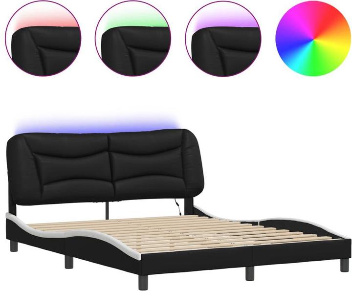 Produktbild VidaXL Bettgestell mit LED Kunstleder (160 x 200 cm)