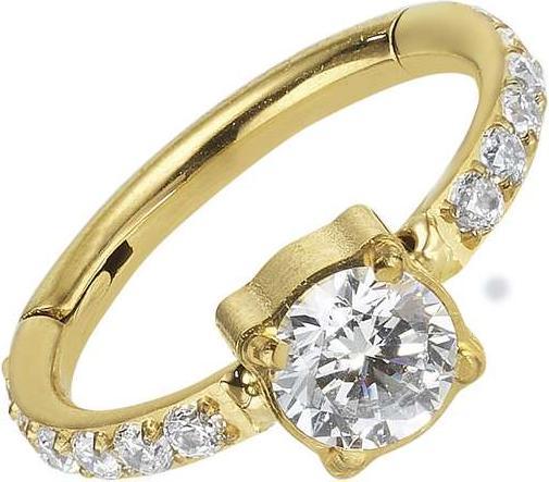 Bijouteria Ohrpiercing (Titan, Kristall, PVD Beschichtung (goldfarbig))