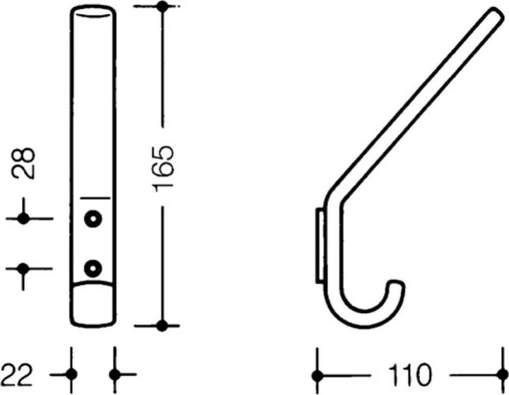 Actual product image Hewi Coat hook 477.90.070 single A.108mm PA 97 light grey H.163mm