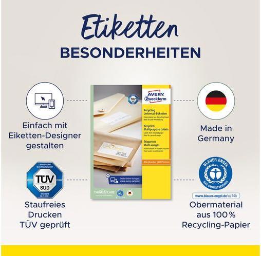 Actual product image Avery Recycling Universal Labels
