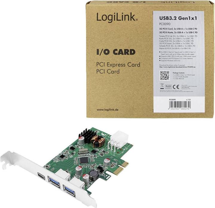 Produktbild LogiLink PCI Express Karte, USB 3.2 Gen1x1