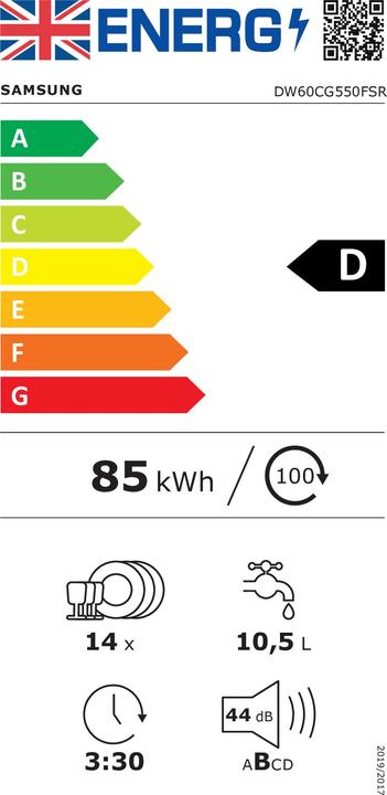 Energy Label Samsung DW60CG550FSRET