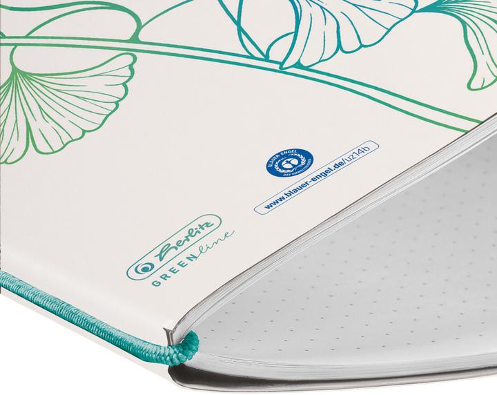 Productafbeelding Herlitz Notitieboek GREENline my.book flex A5, Stip, golf (A5, Gestippeld, Softcover)