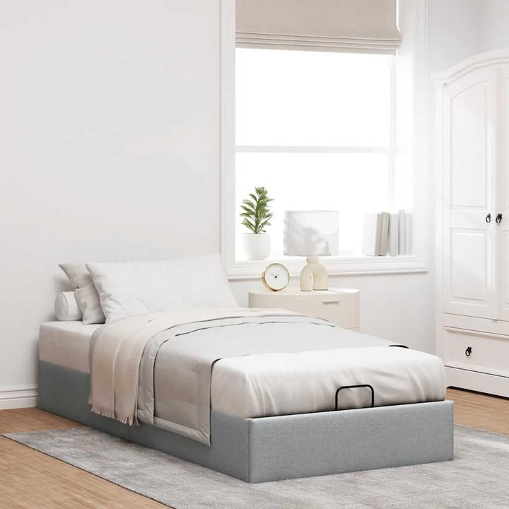 Produktbild VidaXL Ottoman-Bett ohne Matratze Dunkelbraun 120x190 cm Stoff (120 x 190 cm)
