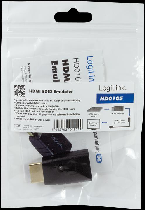 Immagine prodotto LogiLink Emulatore HDMI EDID (HDMI, 4.50 cm)