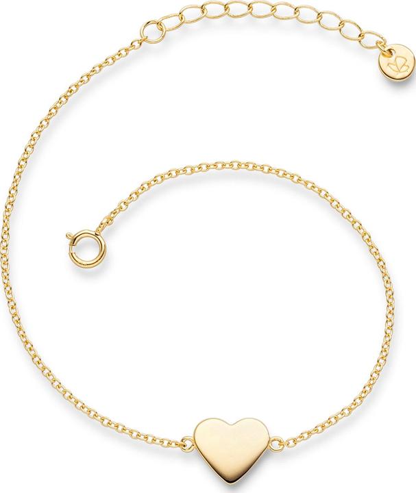 Immagine prodotto Glanzstücke München Cuore da donna in argento sterling e oro giallo 17,0 cm di lunghezza base + 3,0 cm di estensione - (17 cm, Argento)