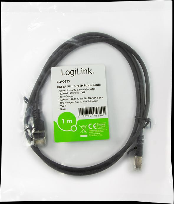 Actual product image LogiLink Network cable (STP, CAT6a, 0.50 m)