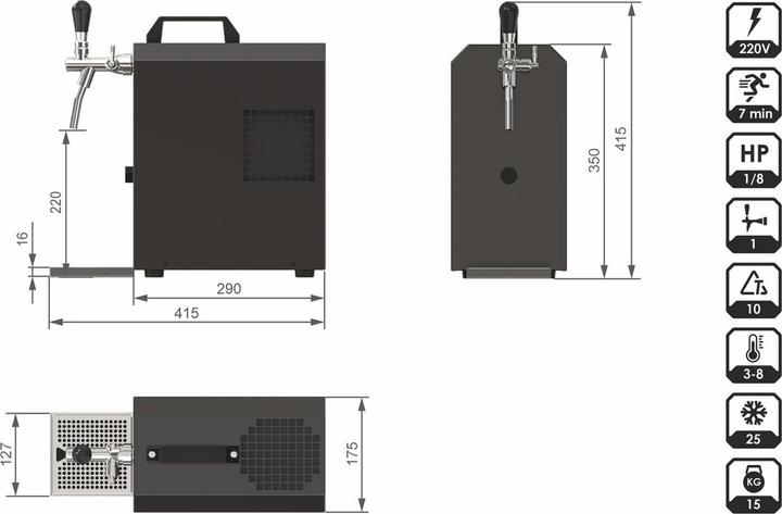 Image du produit Ich-zapfe Untertheken Komplett Set - Bierzapfanlage Jet 30K
