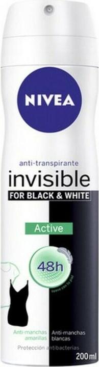 Actual product image NIVEA BLACK & WHITE INVISIBLE ACTIVE deo vapo 200 ml (Spray, 200 ml)