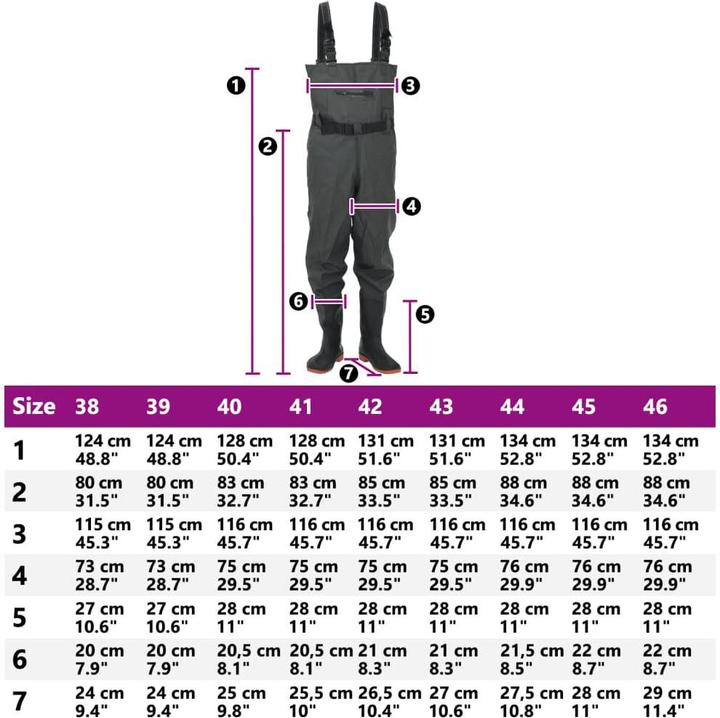 Actual product image VidaXL Waders with boots and belt (44)