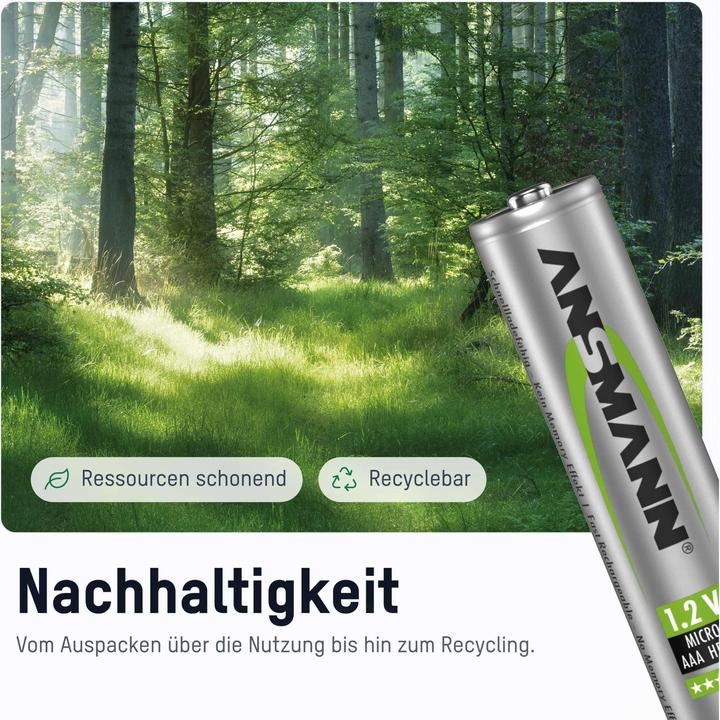 Produktbild Ansmann NiMH HR03 Sol (1 Stk., AAA, 550 mAh, Akku)