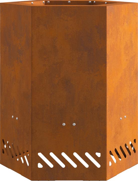 Image du produit VidaXL anneau de feu sans fumée hexagonal 38x38x51 cm acier résistant aux intempéries (38 cm)