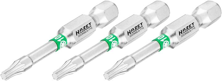 HAZET Bit 2223NSLG-T10/3 ∙ Sechskant6,3 (1/4 Zoll) ∙ Innen TORX Profil ∙ T10 ∙ Anzahl Werkzeuge: 3… (T10)