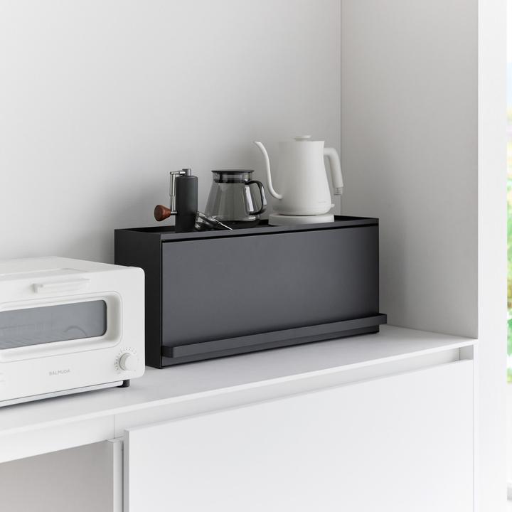 Actual product image Yamazaki Semi-enclosed storage box for the TOWER kitchen unit