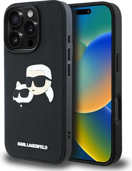 Produktbild Karl Lagerfeld HC 3D Rubber Double Heads iPhone 16 Pro Max Case - Black (Apple iPhone 16 Pro Max)
