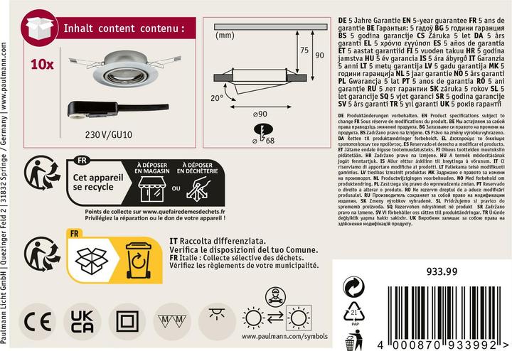 Image du produit Paulmann Luminaire encastré Base (GU10)