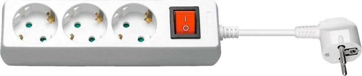 Actual product image MicroConnect 3-way Schuko Socket 3M White (3 x, CEE 7/3, 3 m)