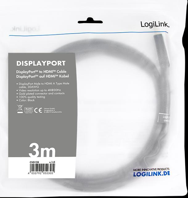 Immagine prodotto LogiLink DisplayPort — HDMI (Typ A) (1 m, DisplayPort)