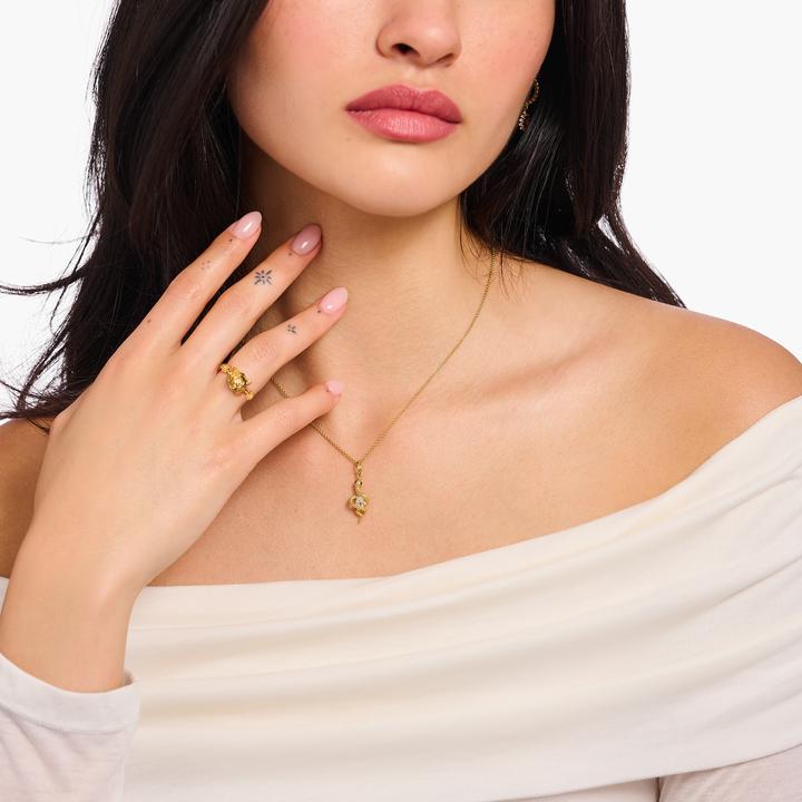 Immagine prodotto Thomas Sabo Collana con ciondolo a forma di serpente Tempting Romance (Argento 925, Giallo oro, 40 - 45 cm)
