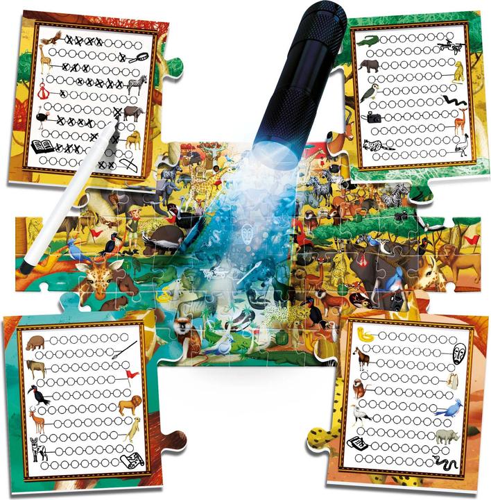 Produktbild Game Explore Safari mit Taschenlampe (70 Teile)