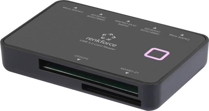 Actual product image Renkforce External Memory Card Reader Micro USB 3.2 Gen 1 (USB 3.0) Black (USB-C 3.2 Gen 1)