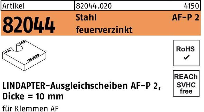 Lindapter Ausgleichsscheibe R 82044 AF M 20 P2 Stahl feuerverzinkt (0.02 m)