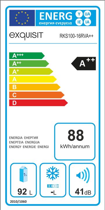 Energy Label Exquisit RKS 100-16 RV (92 l)