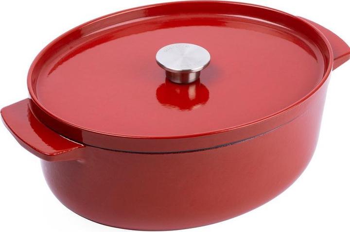 KitchenAid braadpan 30cm - gemailleerd gietijzer - keizer rood - ovaal (Bräter + Schmortopf, Gusseisen)
