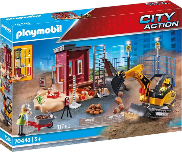 Produktbild Playmobil Minibagger mit Bauteil (70443, Playmobil City Action)