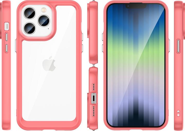 Immagine prodotto Hurtel Outer Space Case iPhone 14 Pro Max cover rigida con cornice in gel rosso (Apple iPhone 14 Pro Max)