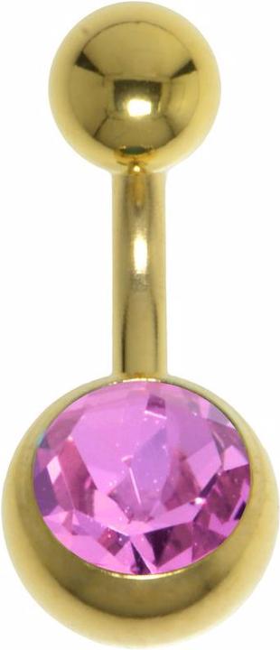 Bijouteria Bauchpiercing (Chirurgenstahl 316L, PVD Beschichtung (goldfarbig), Premium Kristall)