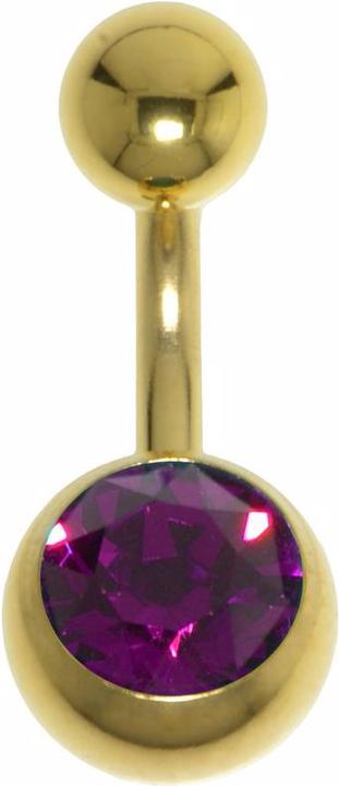 Bijouteria Bauchpiercing (Chirurgenstahl 316L, Premium Kristall, PVD Beschichtung (goldfarben))