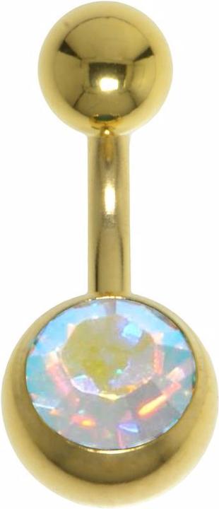 Immagine prodotto Bijouteria Piercing ventre (Acciaio chirurgico 316L, Cristallo premium, Rivestimento PVD (color oro))