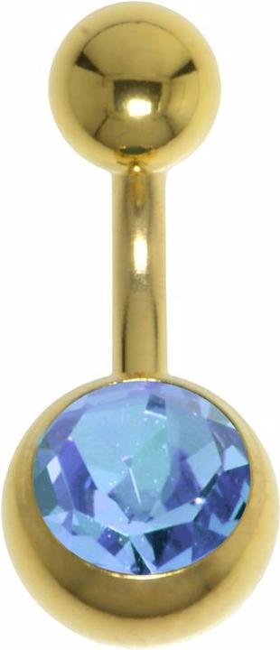 Bijouteria Bauchpiercing (Chirurgenstahl 316L, PVD Beschichtung (goldfarbig), Premium Kristall)