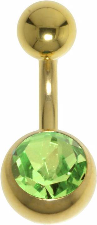Bijouteria Bauchpiercing (Chirurgenstahl 316L, PVD Beschichtung (goldfarbig), Premium Kristall)