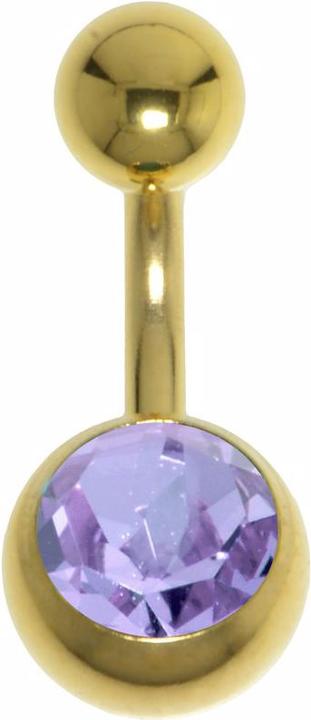 Bijouteria Bauchpiercing (Chirurgenstahl 316L, PVD Beschichtung (goldfarbig), Premium Kristall)