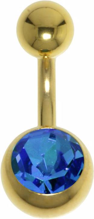 Bijouteria Bauchpiercing (Chirurgenstahl 316L, PVD Beschichtung (goldfarbig), Premium Kristall)