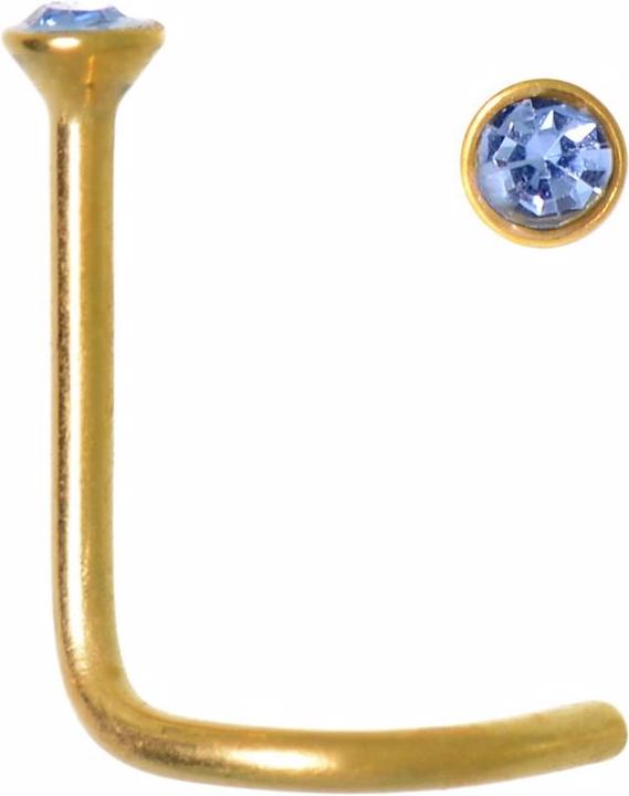 Bijouteria Nasenpiercing (Gold-Beschichtung (vergoldet), Kristall, Chirurgenstahl 316L)