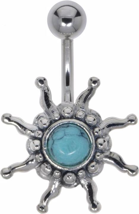 Bijouteria Bauchpiercing (Chirurgenstahl 316L, Schmuckstein, Silber 925)