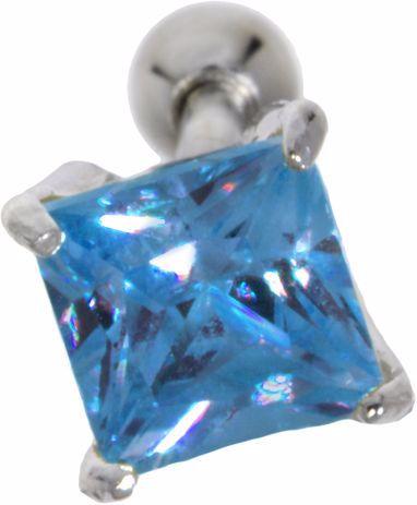 Bijouteria Ohrpiercing (Messing mit Silberbeschichtung, Zirkonia, Chirurgenstahl 316L)