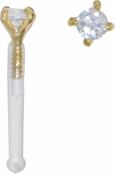 Bijouteria Nasenpiercing (Bioplast, Gold 18K, Kristall)