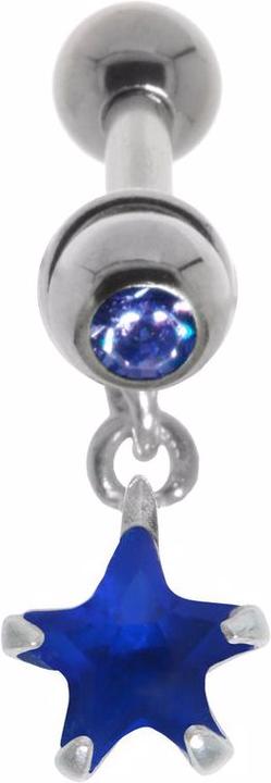 Bijouteria Ohrpiercing (Messing mit Silberbeschichtung, Zirkonia, Chirurgenstahl 316L, Kristall)