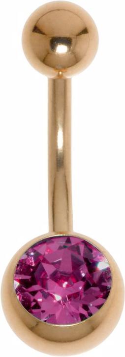 Bijouteria Bauchpiercing (Chirurgenstahl 316L, PVD Beschichtung (goldfarbig), Premium Kristall)