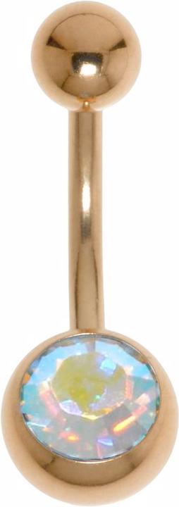 Immagine prodotto Bijouteria Piercing ventre (Acciaio chirurgico 316L, Rivestimento in PVD (colore oro), Cristallo premium)