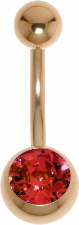 Bijouteria Bauchpiercing (Chirurgenstahl 316L, PVD Beschichtung (goldfarbig), Premium Kristall)